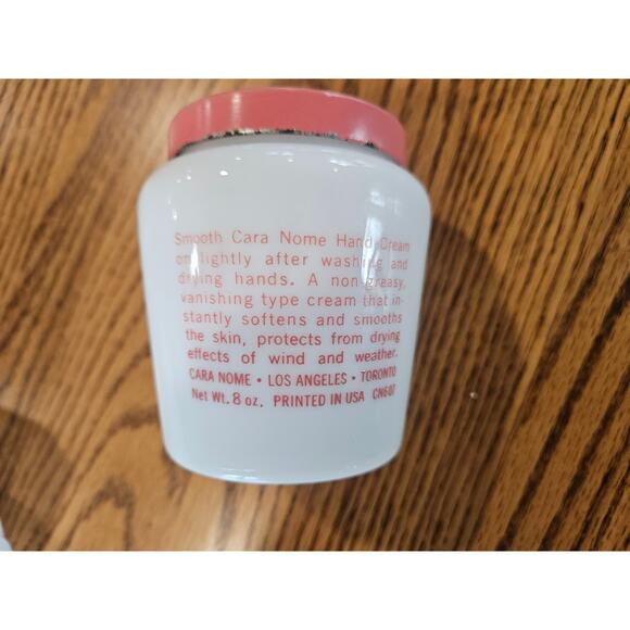 Vintage Cara Nome Hand Cream and Hand Lotion White Glass Jar and Bottle Pink - Picture 8 of 9